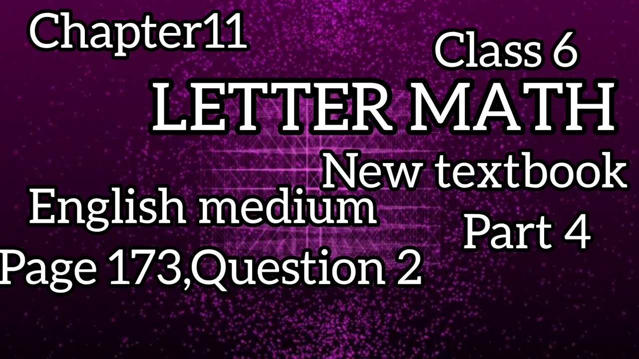 Class 6/Maths /Chapter 11/Letter Math/ page173Qm 2/new textbook/@ Suhara Classroom 