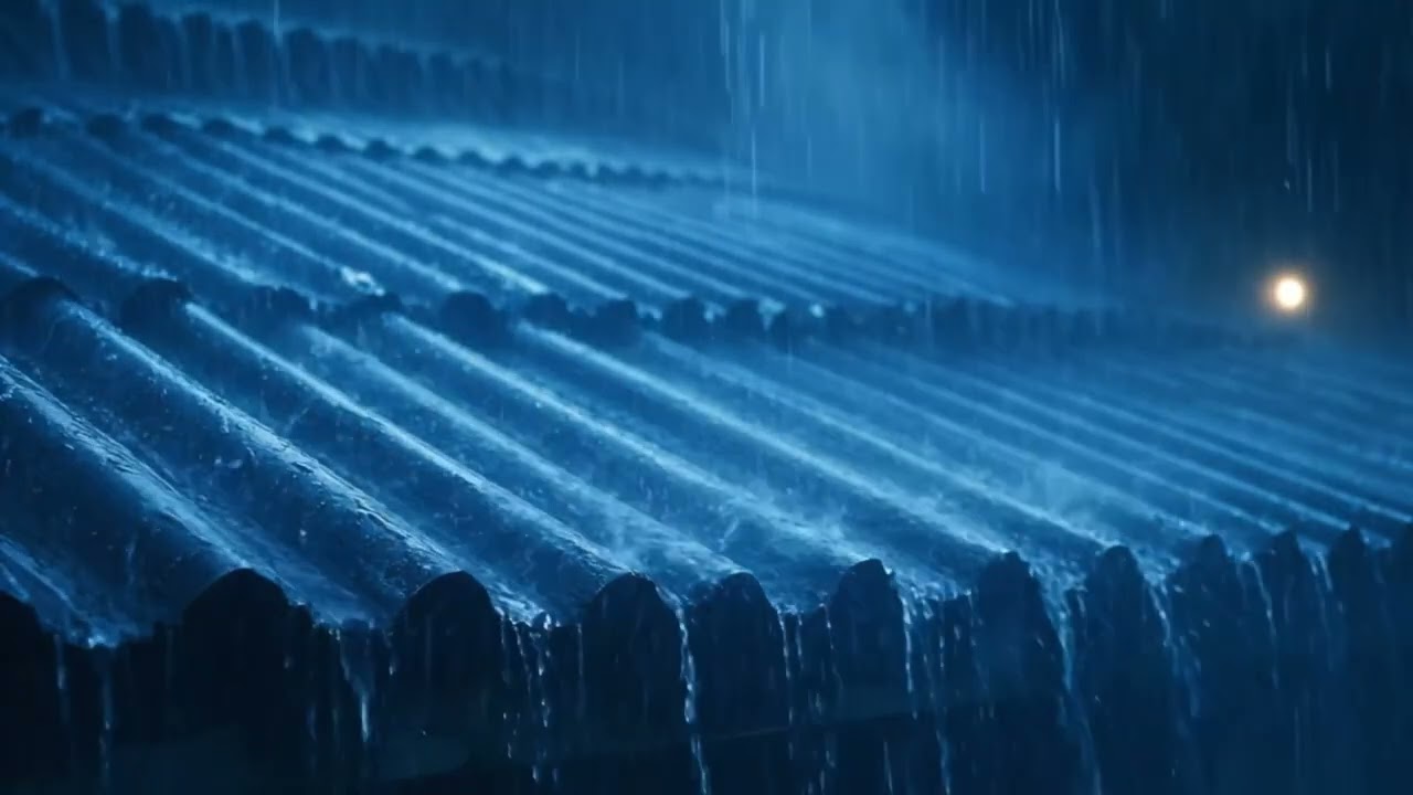 soft Forest Rain on a Cozy Hut Roof | Night Ambience