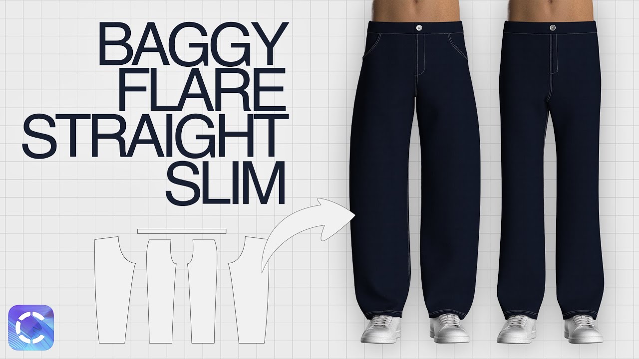 COMO CREAR CUALQUIER PATRON DE PANTALON EN CLO3D (Baggy, Flare, Straight)