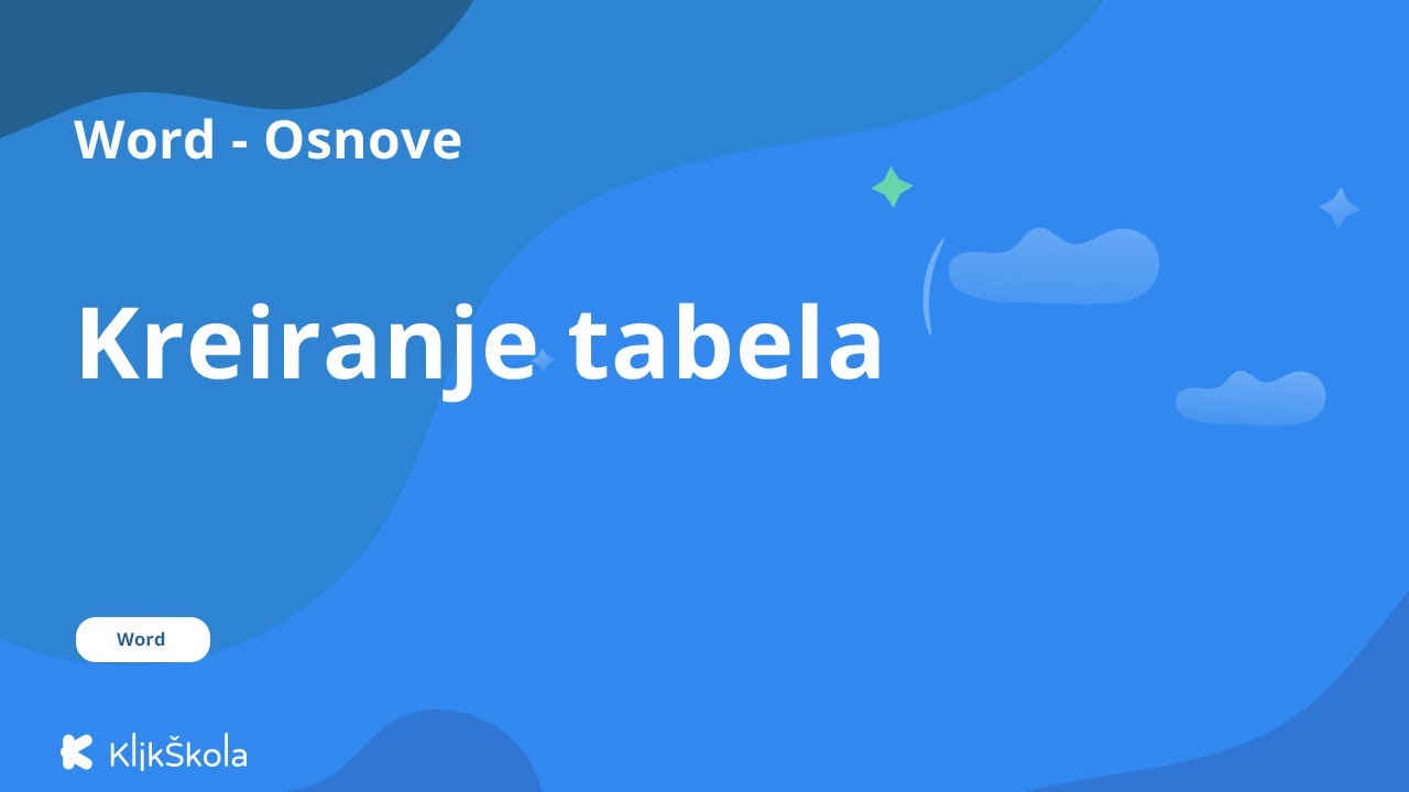 9. Kreiranje tabela u Word-u
