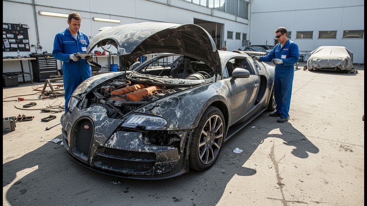 Burnt Bugatti Veyron Fire Damage Restoration | $2M Supercar Brought Back to Life