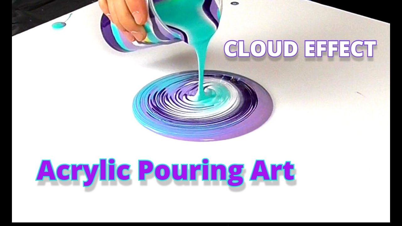 #158 Галактическая 'CLOUD POUR' в фиолетовом - Акриловая заливка с атласной эмалью