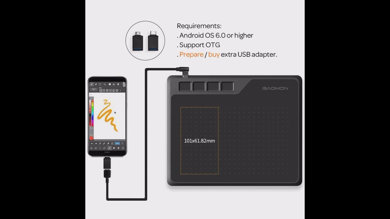 Gaomon S620 graphic tablet with 8192 pen.