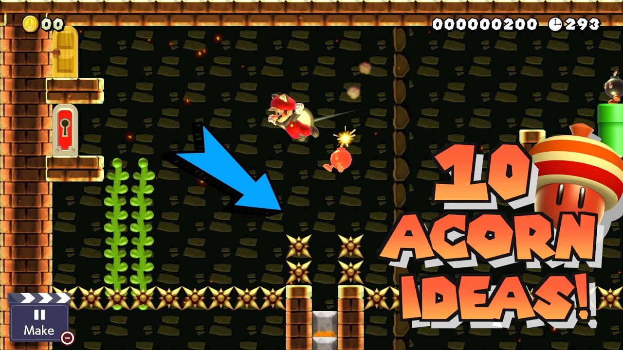 10 Level Ideas With The Super Acorn -Super Mario Maker 2! [Squirrel Mario]
