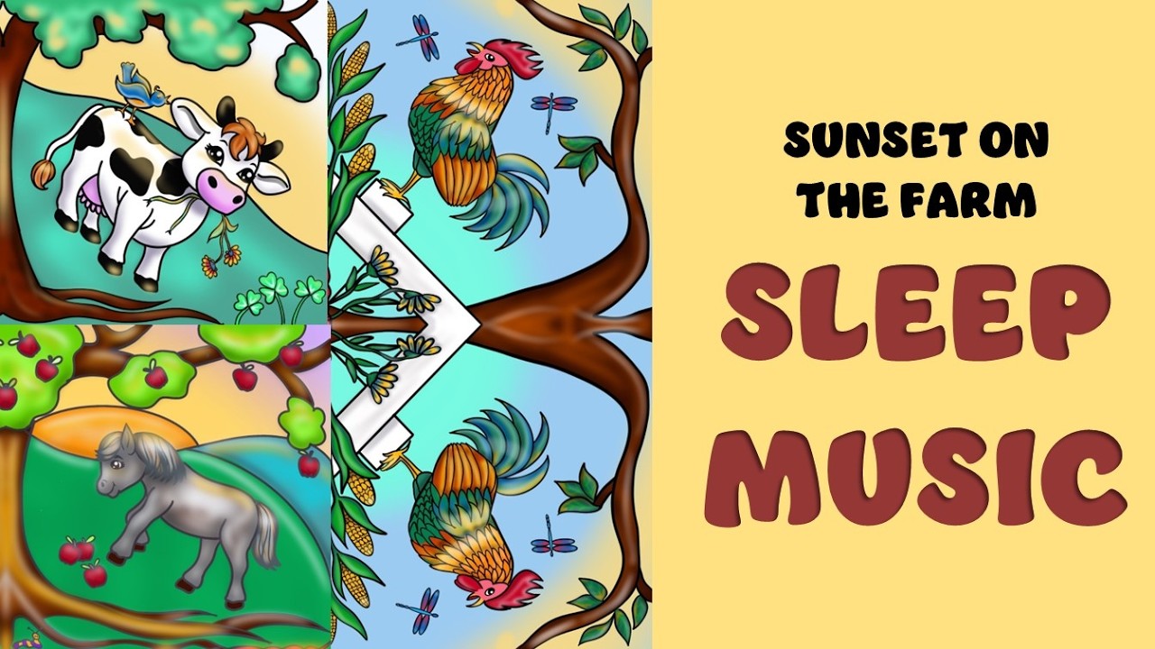 Sleep Music Mandalas | Sunset on the Farm | Time-Lapse Animation - 30 Minutes