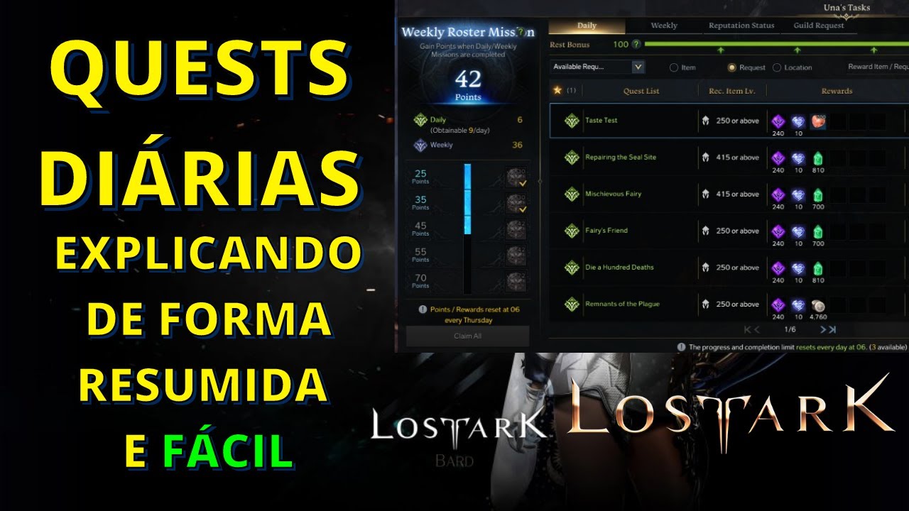 QUESTS DIÁRIAS EXPLICANDO TUDO DE FORMA RESUMIDA E FÁCIL - LOST ARK