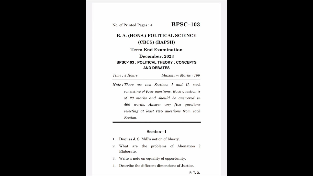 bpsc103 question paper dec2023  #bahonours #english #ignou