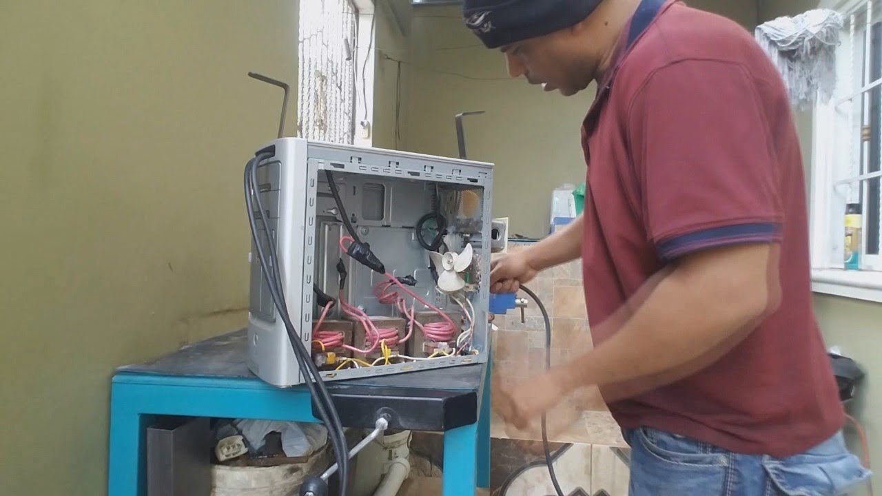 MAQUINA DE SOLDAR CASERA  CON TRANSFORMADORES DE MICROONDAS