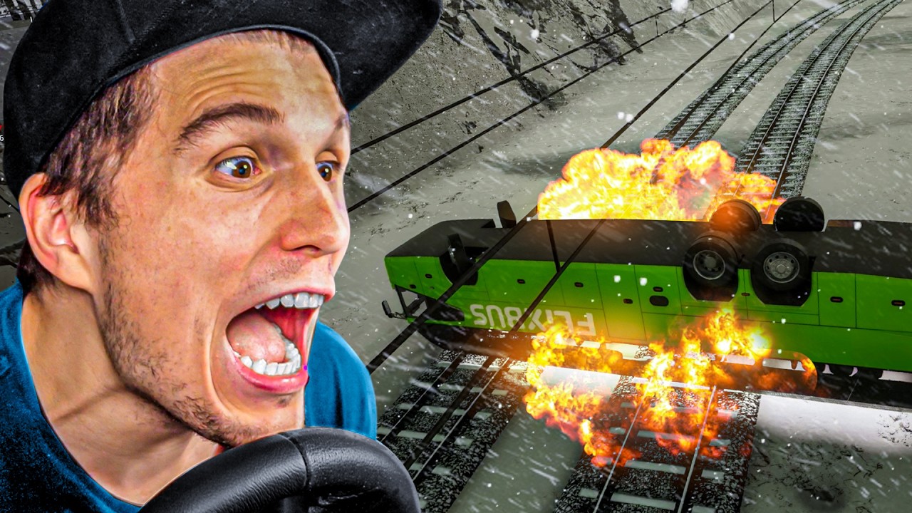 Im SCHNEECHAOS auf BAHNGLEISE gefallen | Fernbus Simulator