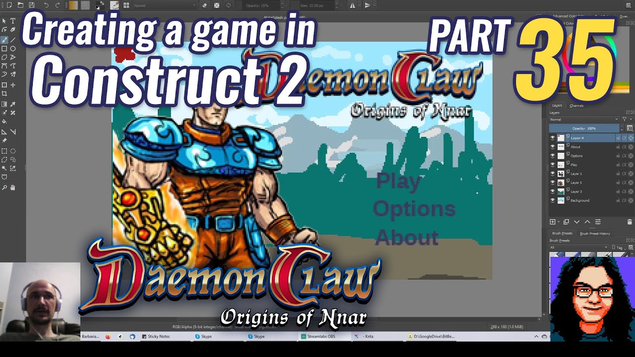 Creating a game in Construct 2 from scratch: part 35. Splash Screen and Menus