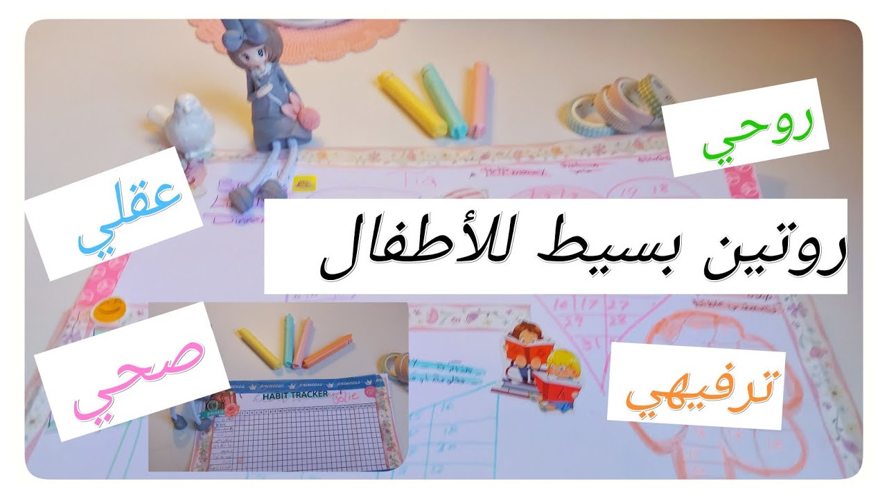 تنظيم الوقت للأطفال⏰..روتين بسيط🤩..تراكر لمتابعه العادات. الخاصة ب..العقل🧠.القلب.💗الجسد.🤾‍♂️.الروح 🙏