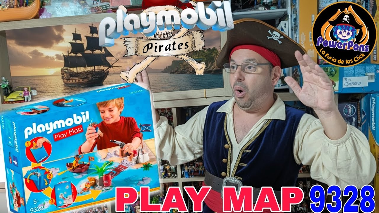 🏴‍☠️ LOS PIRATAS DE PLAYMOBIL VUELVEN A POWERPONS, REFERENCIA PLAY MAP 9328, CAJAS CON ESCENARIOS.