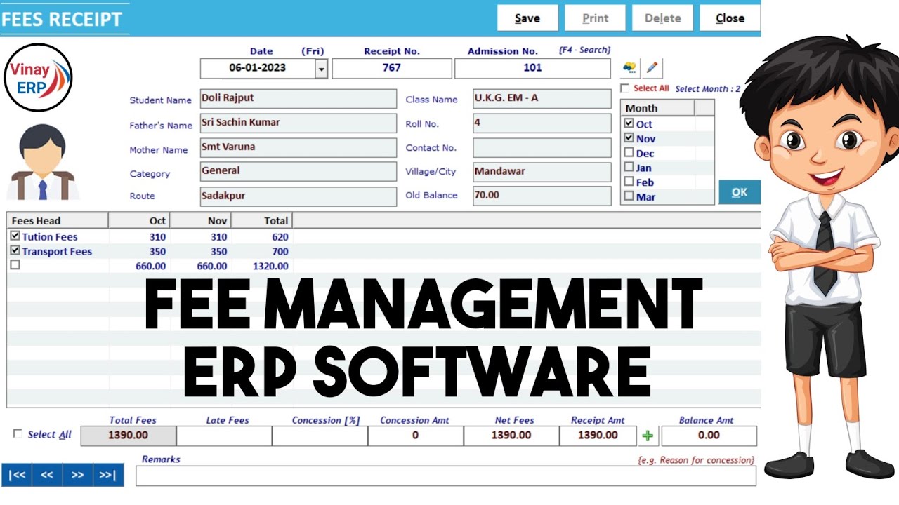 My School - School Fee Management Software || Student Management System @vinayerp