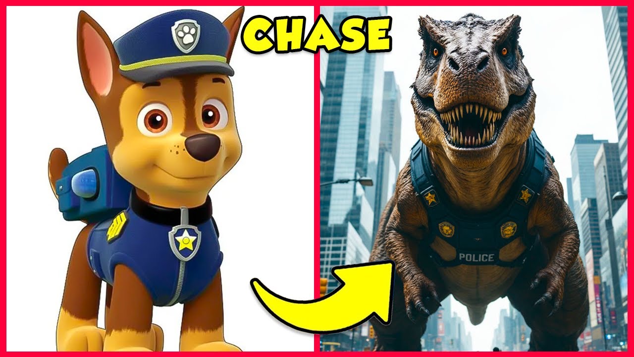 PAW PATROL como DINOSAURIOS 🦖 + ¡ADIVINA LA VOZ! 🔊😍👮Marshall🚒Rubble💛Rocky💚Rubble👷