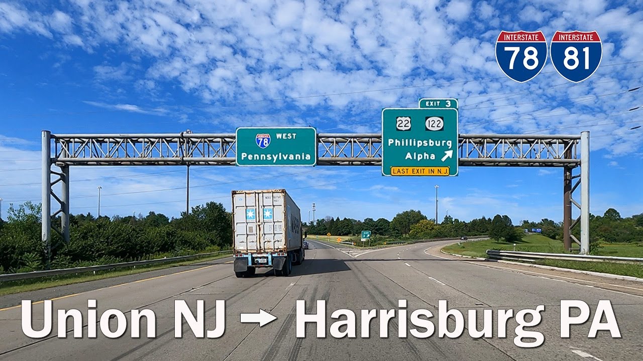 4K Driving from North Jersey(NJ GSP) to Harrisburg PA thru I-78 I-81