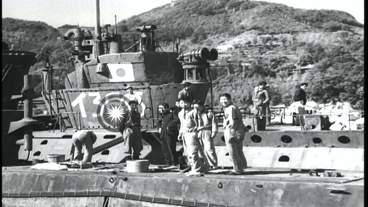 Captain Atogi Nakamura, Lt Tashio Tanaka and the crew members of I-58 aboard subm...HD Stock Footage