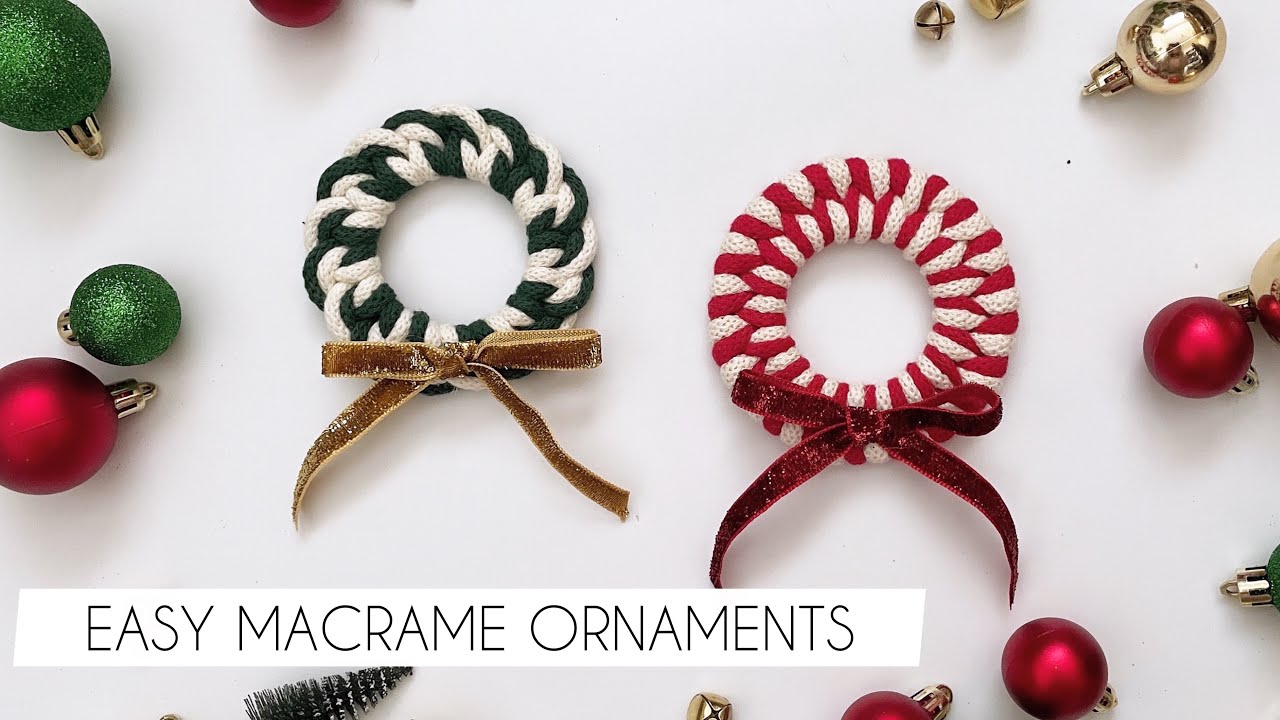 TWO EASY MACRAME ORNAMENTS | MINI MACRAME WREATHS | CHRISTMAS CRAFTS