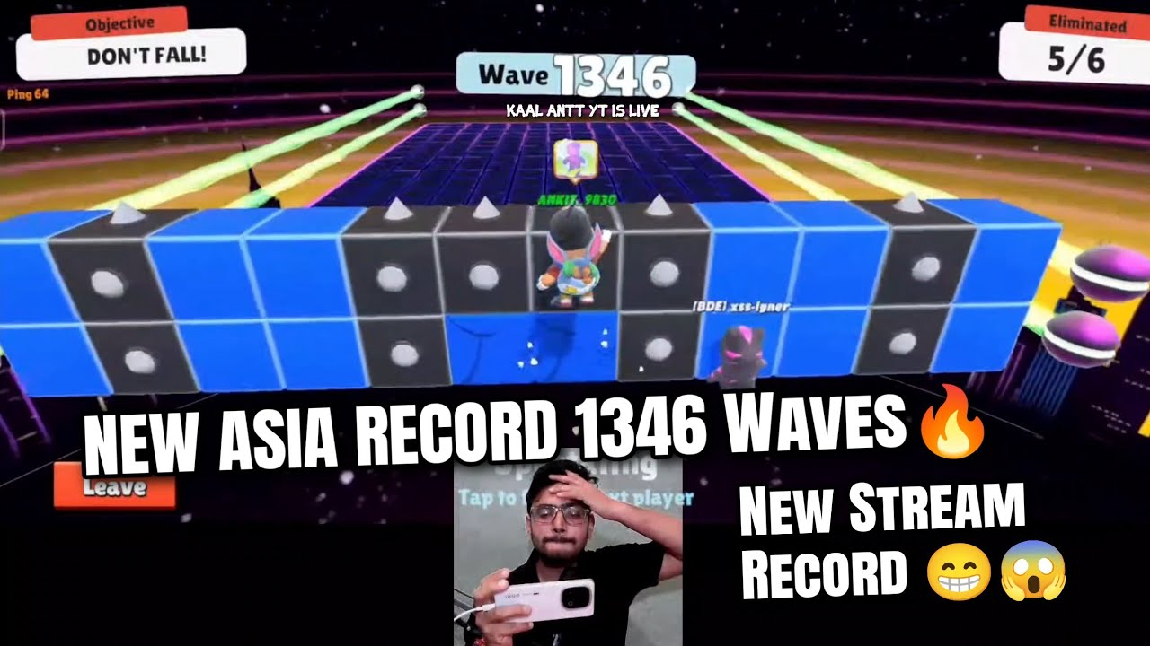 NEW ASIA RECORD 1346 Waves🔥😱 | Block Dash Endless World Record Attempt | Stumble Guys Gameplay