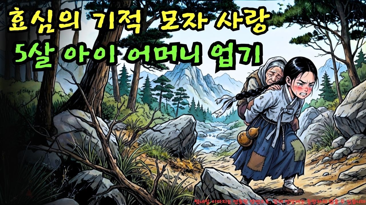 👉 효심의 기적: 5살 아이가 전설 속 젊음의 샘을 찾기 위해 어머니를 등에 업고 길을 떠나다… | 야담 |옛날이야기 |민담 |전설 | 설화
