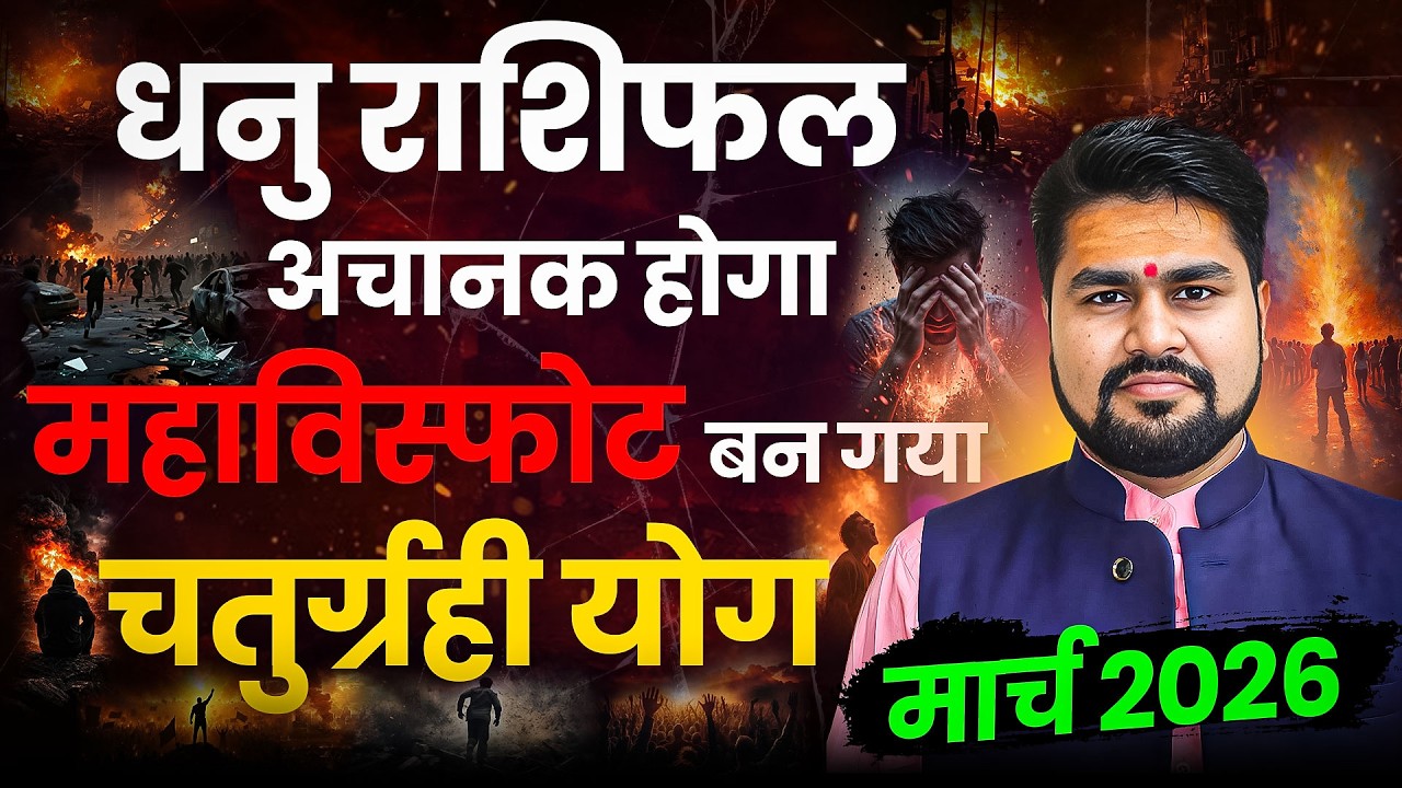 धनु राशि मार्च 2026 राशिफल | Dhanu Rashi March 2026 | अचानक होगा महाविस्फोट | चतुर्ग्रही योग बन गया
