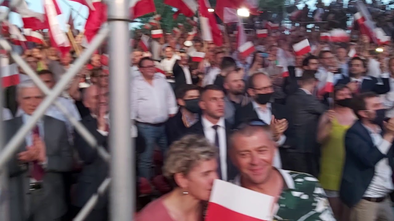 Andrzej Duda. Łowicz. 28 czerwca 2020 r. Sztab wyborczy - I tura wyborów prezydenckich.