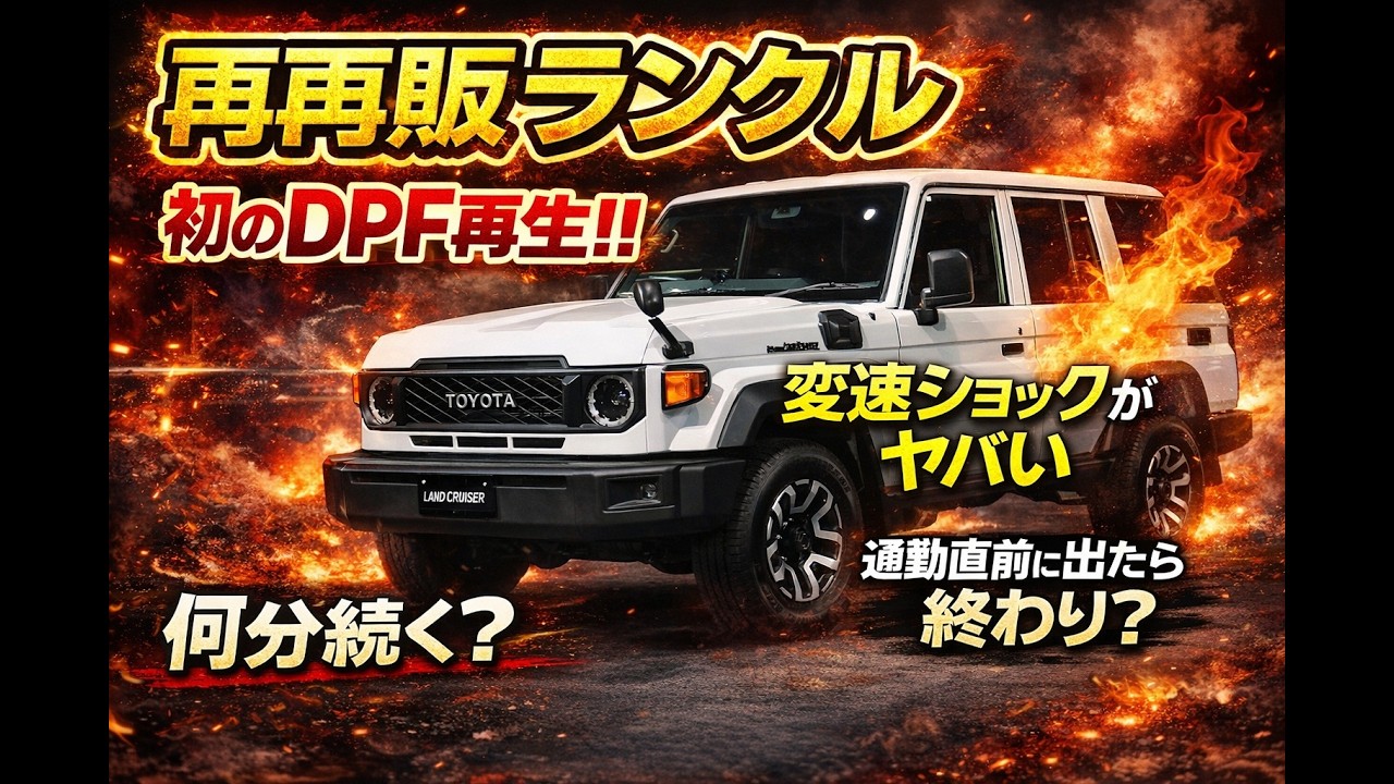 【でたーー！！】再再販ランクル　初のDPF再生が発生！！納車後、何キロで発生したのか？？DPF積まったら変速ショックがやばい件。始まったら何分かかって終了するの？会社につく寸前に出たらどうする？？