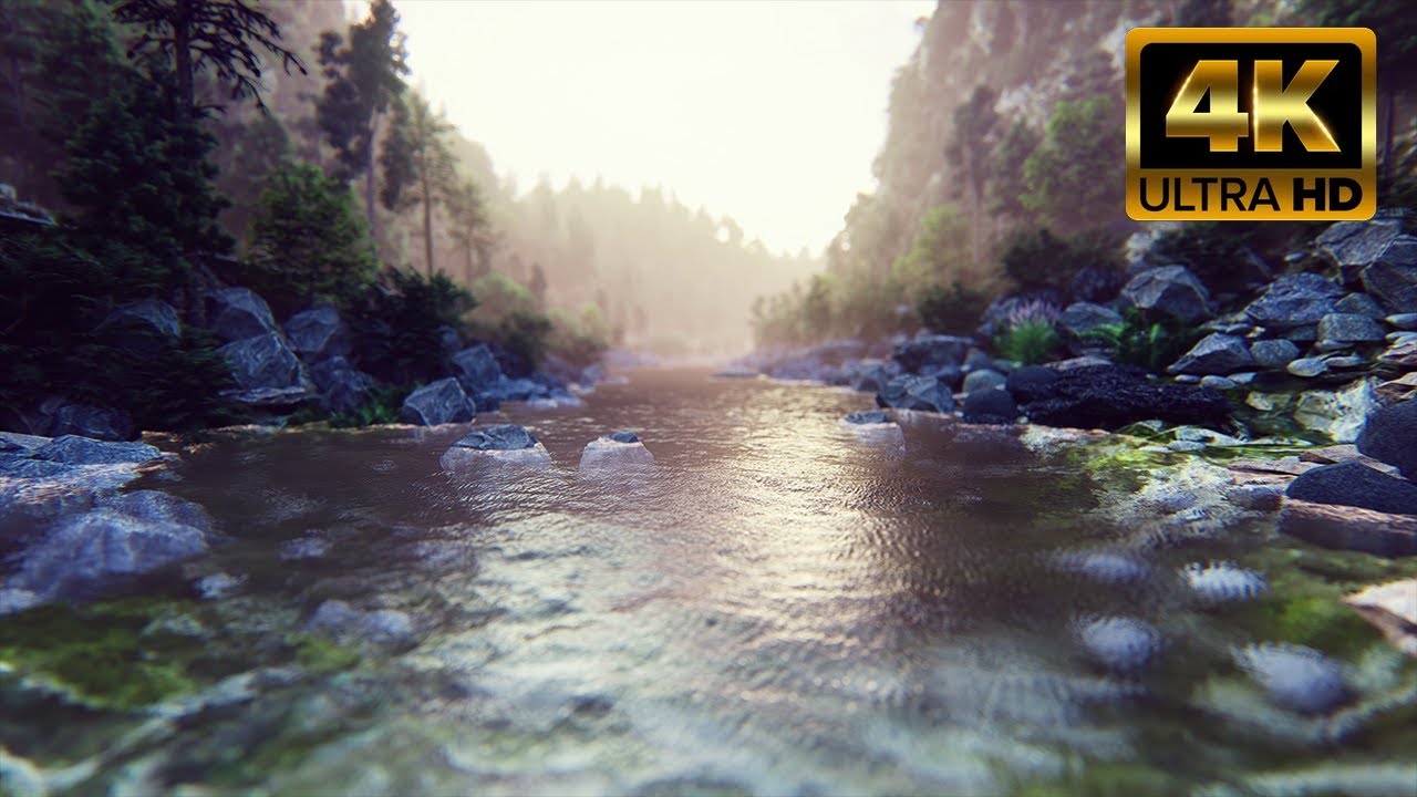 River Sunrise Scene &ndash; 1HR LOOP 4K 60FPS