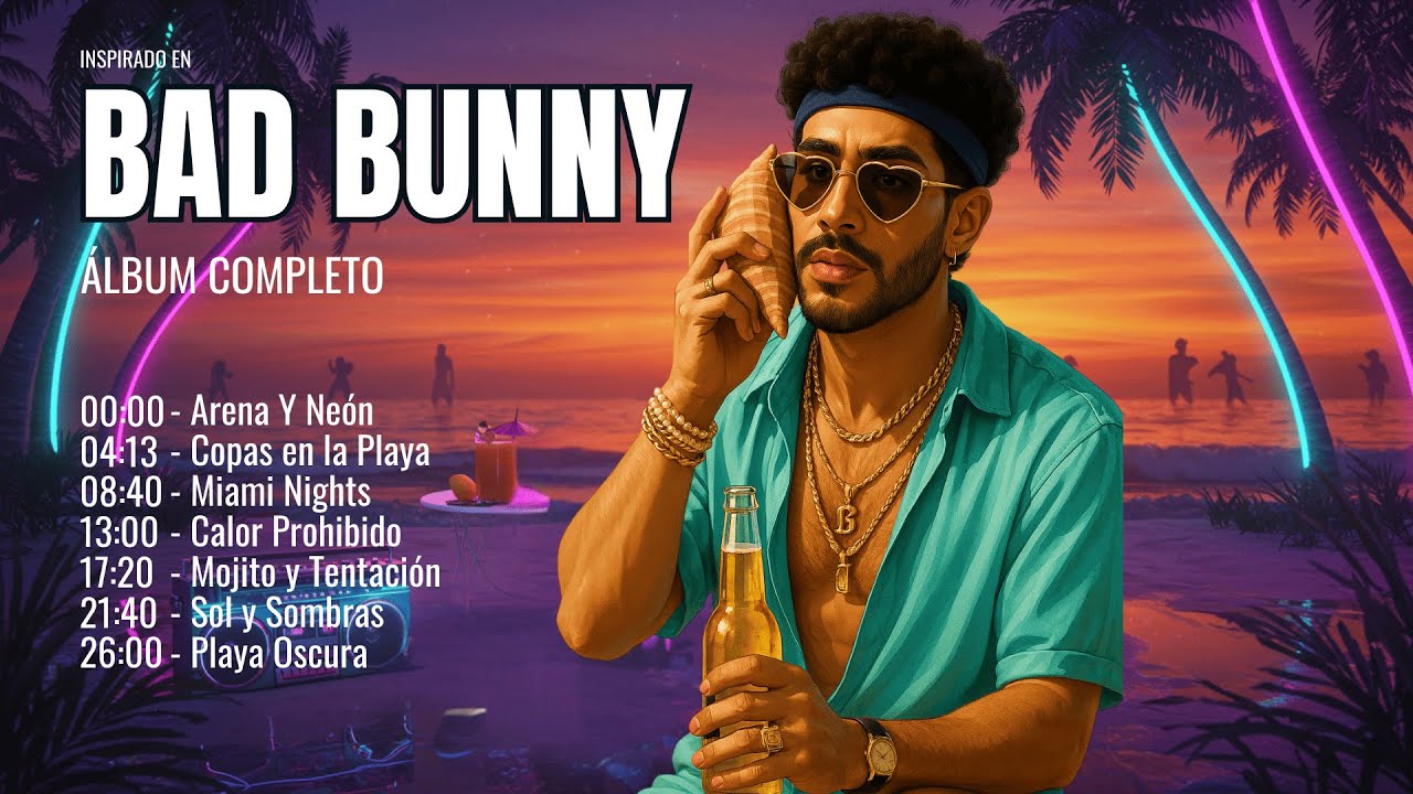 BAD BUNNY Vibes 2025 🔥 Trap Latino Oscuro &ndash; Miami Nights (&Aacute;lbum Completo)