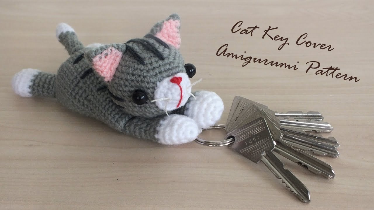 Cat Key Cover Amigurumi : Crochet Pattern  แพทเทิร์นโครเชต์ที่ครอบพวงกุญแจแมวเหมียว