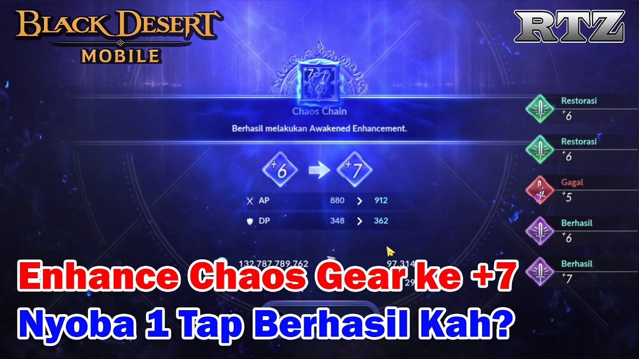 ENHANCE CHAOS GEAR KE +7 - Black Desert Mobile Indonesia