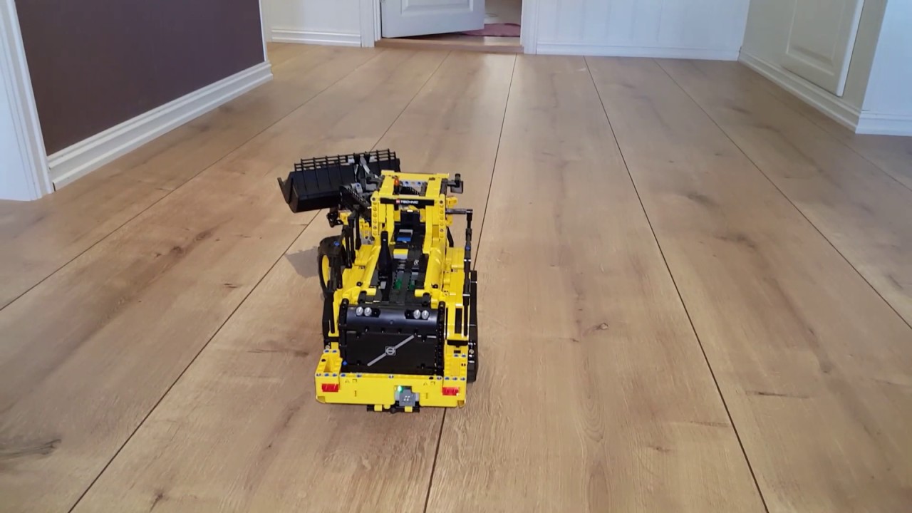 Lego Volvo wheel loader with steering mod and 3rd party tires.