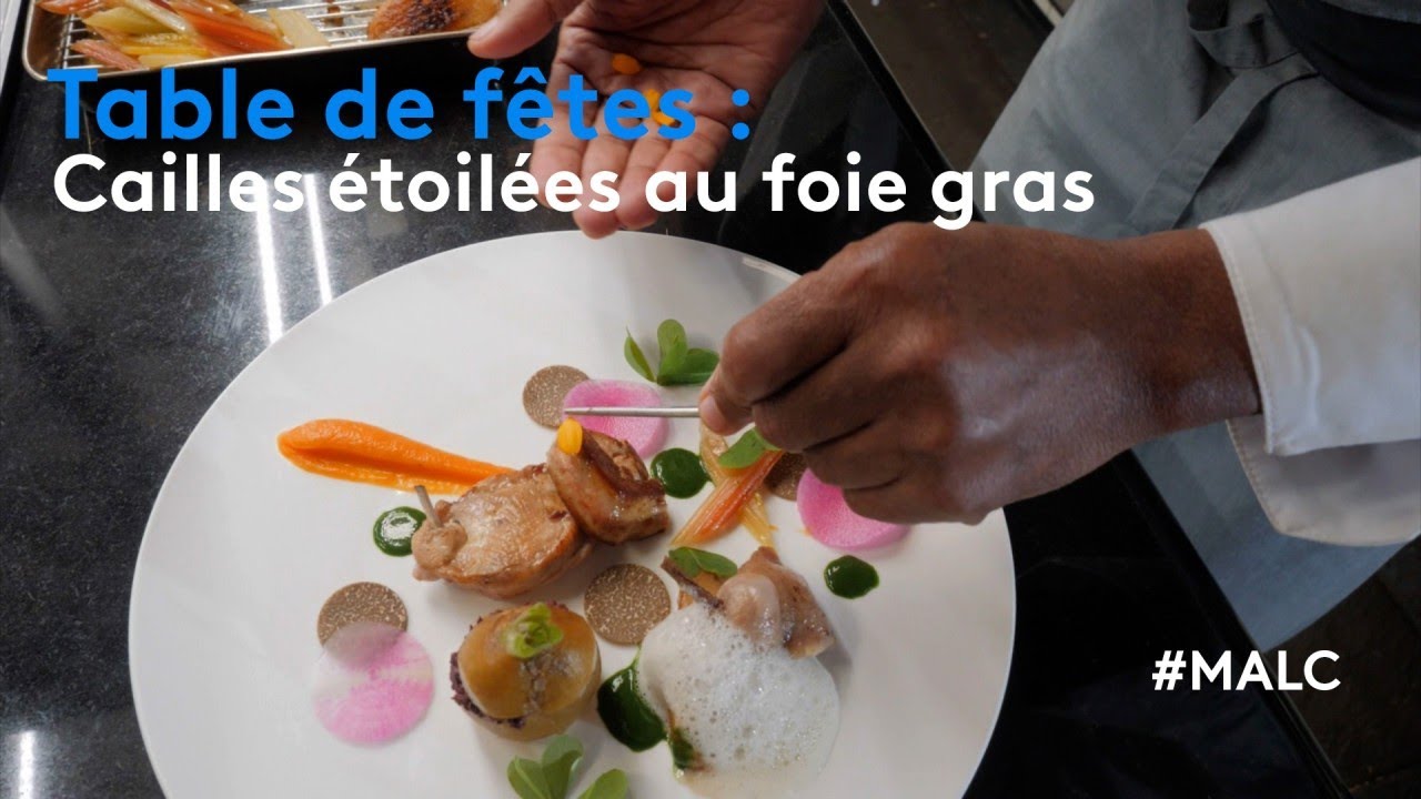 Table de fêtes : cailles étoilées au foie gras