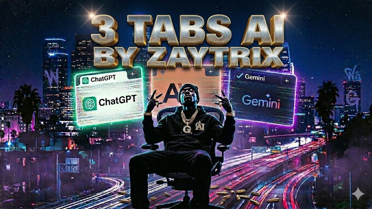 Three Tabs AI (Official Lyric Video) | West Coast Rap | ChatGPT Claude Gemini