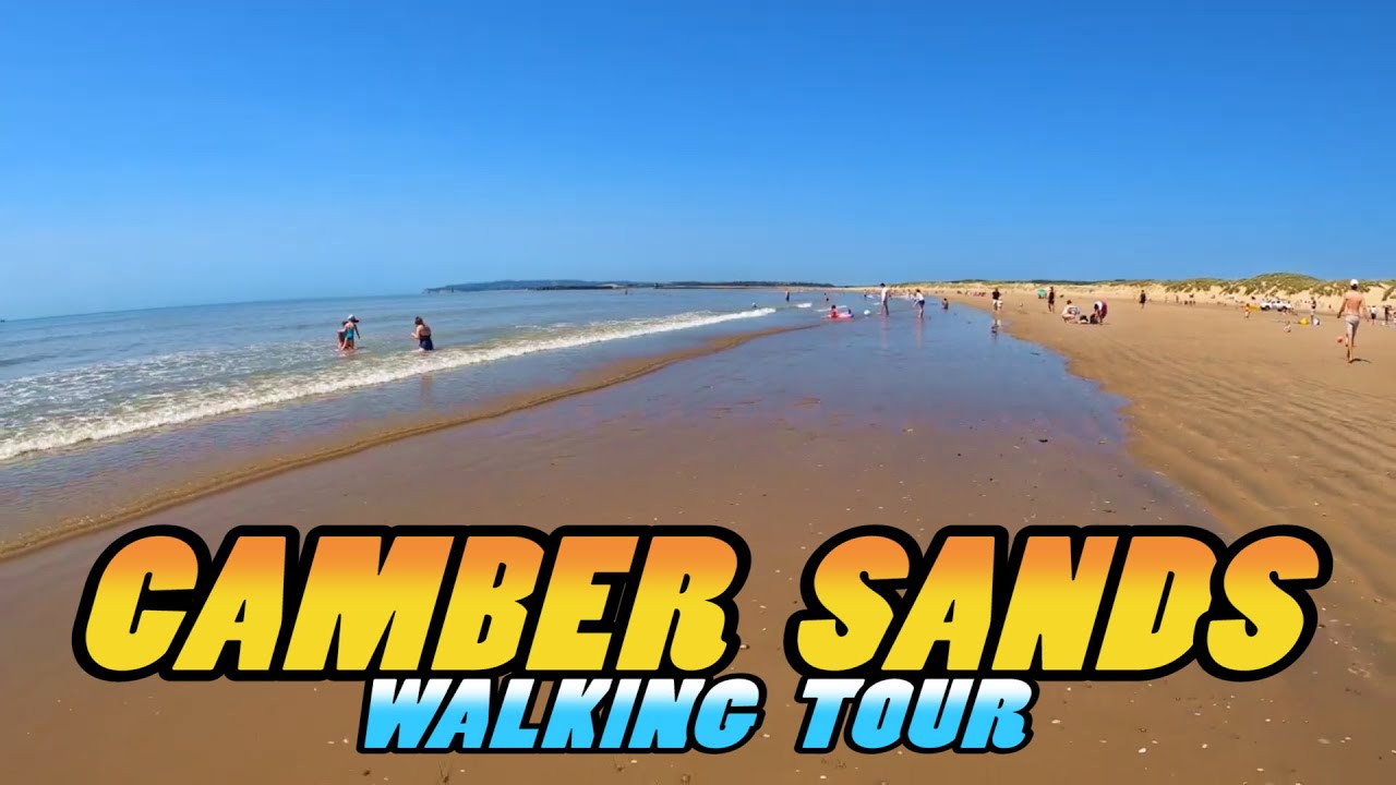 CAMBER SANDS Beach Walking Tour - East Sussex - England (4k)