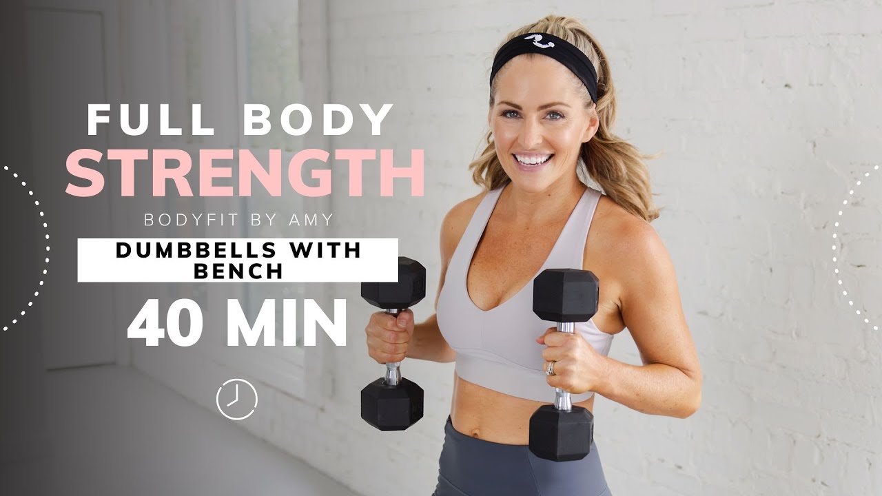 40-minute Full Body Workout With Bench And Dumbbells!