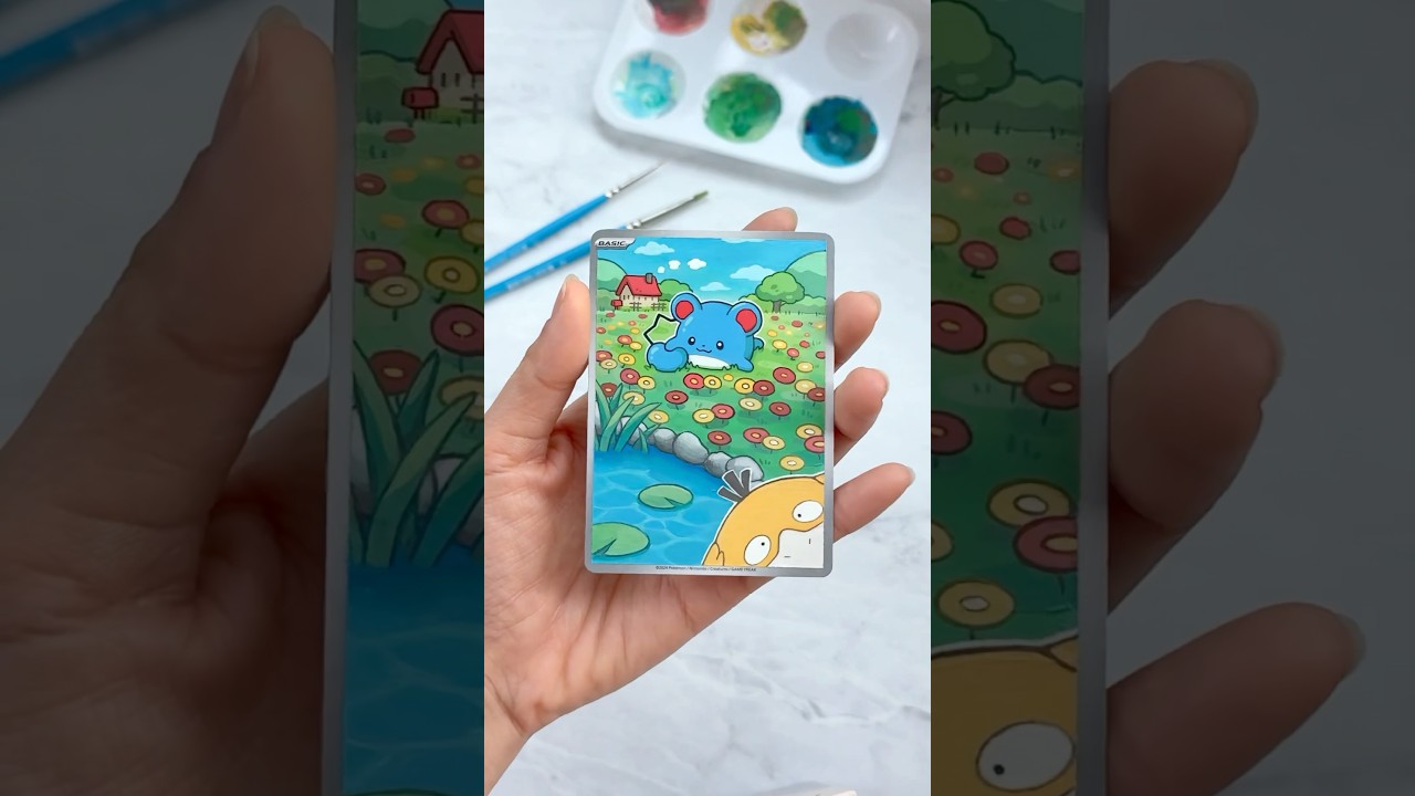 Painting over a cute Pokemon card 🐥 #pokemontcg #pokemon #tcg #pokemoncards #pokemonart #cutecards