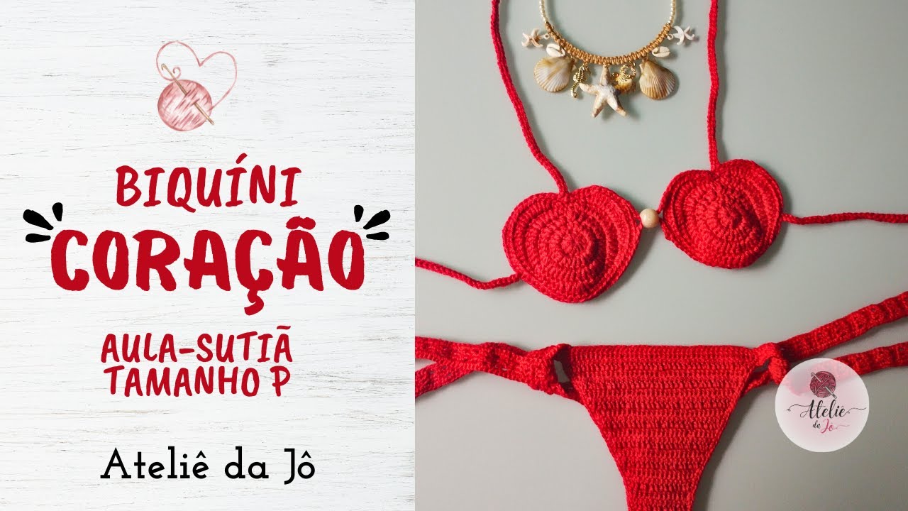 Biquini Coração - Aula Sutiã - Passo a passo