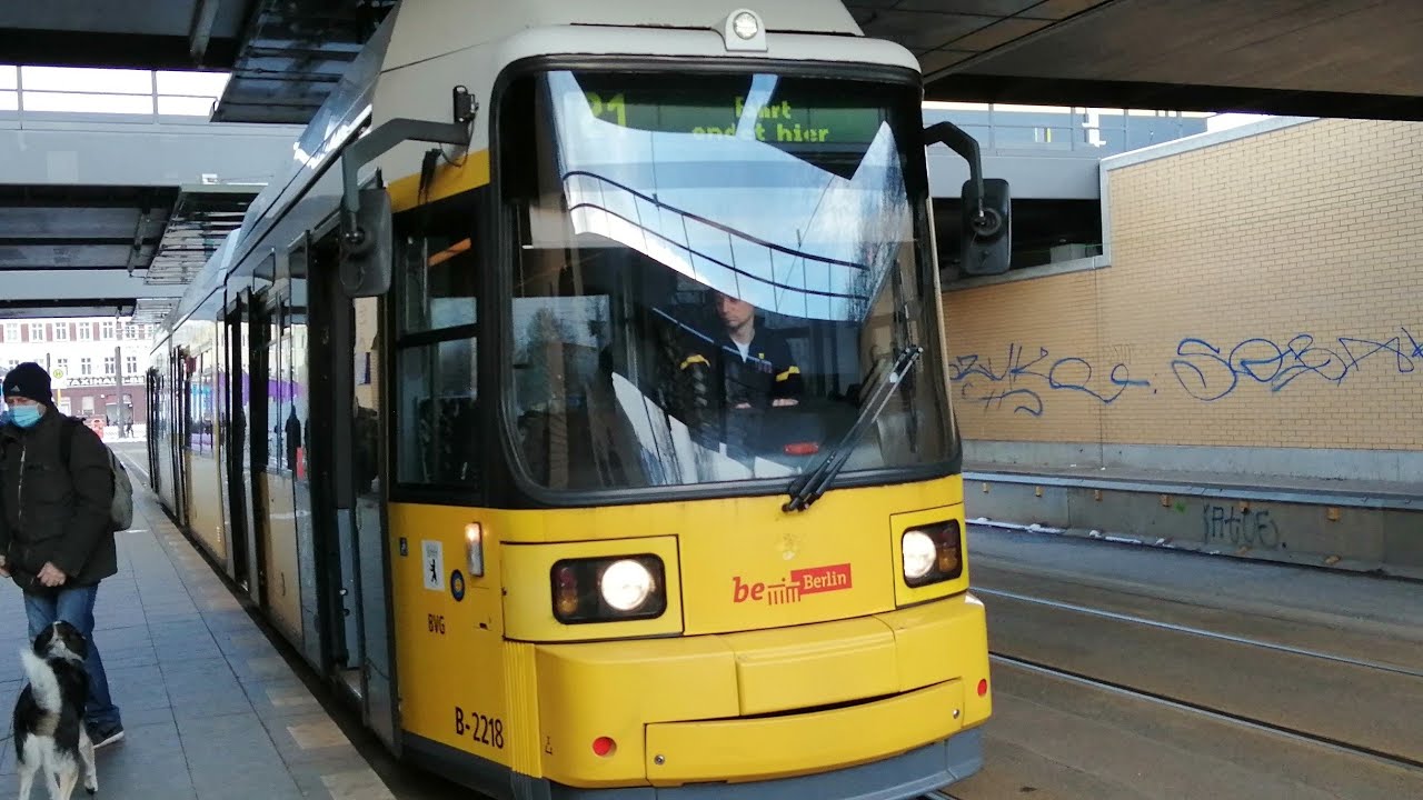Straßenbahn Berlin Mitfahrt von U Frankfurter Tor bis S Schöneweide/Sterndamm im GTZO auf der 21