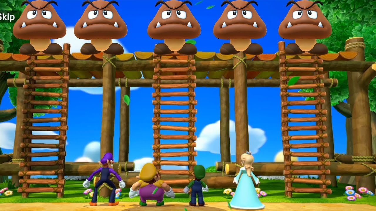 Mario Party 10 Haunted Trail Waluigi vs Luigi vs Wario vs Rosalina