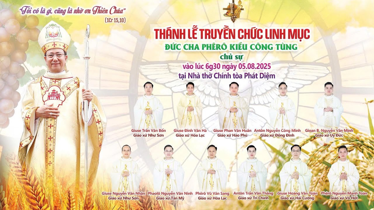 🔴Trực tiếp: Thánh lễ truyền chức linh mục Phát Diệm 5.8.2025