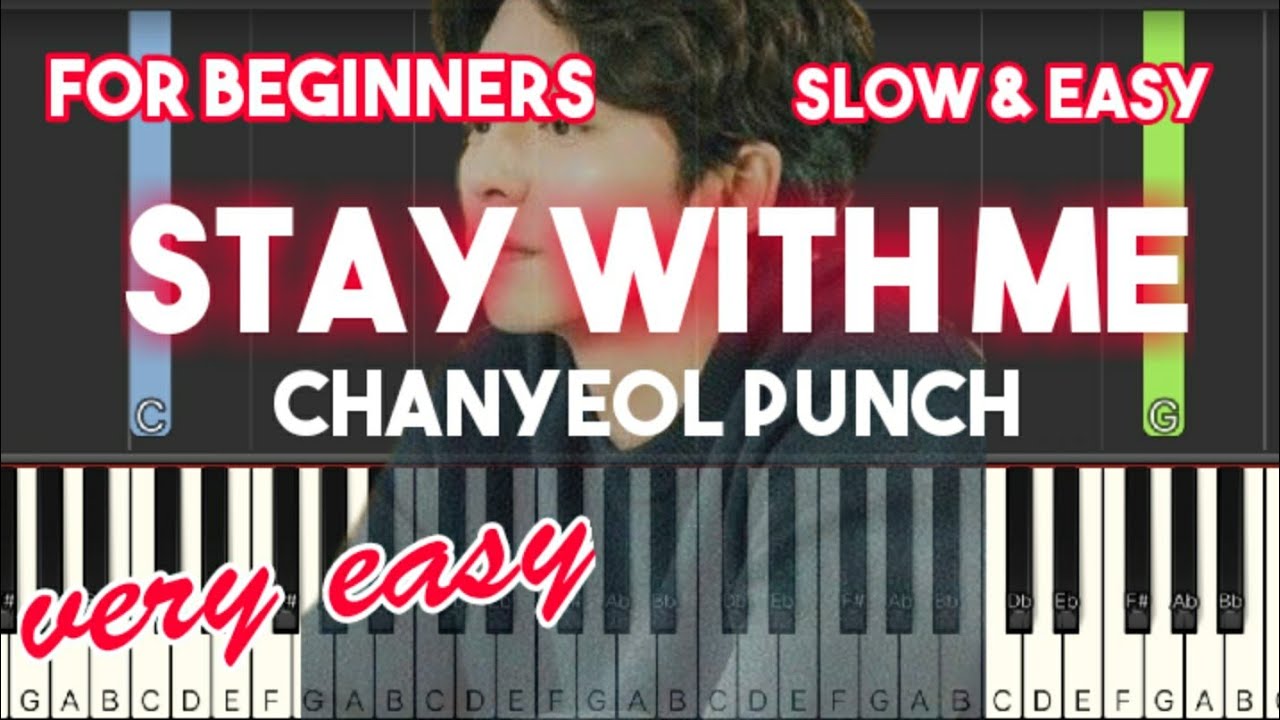 (Chanyeol punch) stay with me - Goblin OST | Slow + very slow easy piano tutorial
