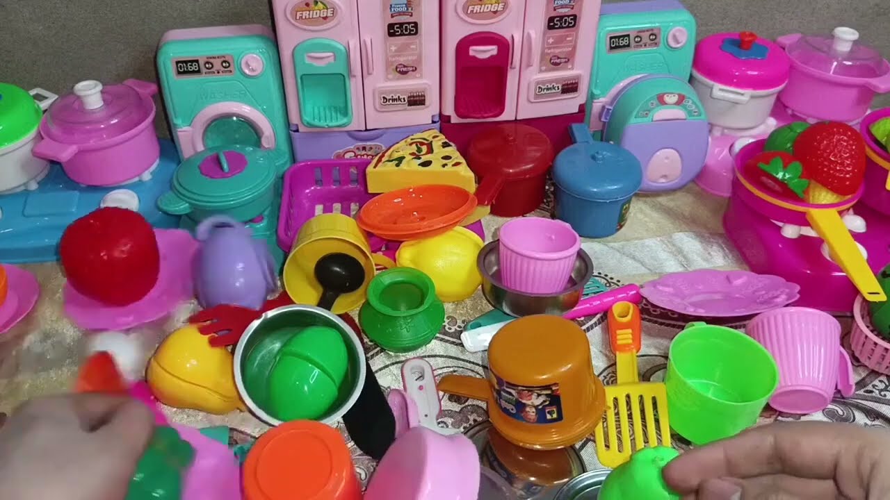 8 Minutes Satisfying with Unboxing Hello Kitty Miniature Kitchen Set | Toy Fridge Set Unboxing