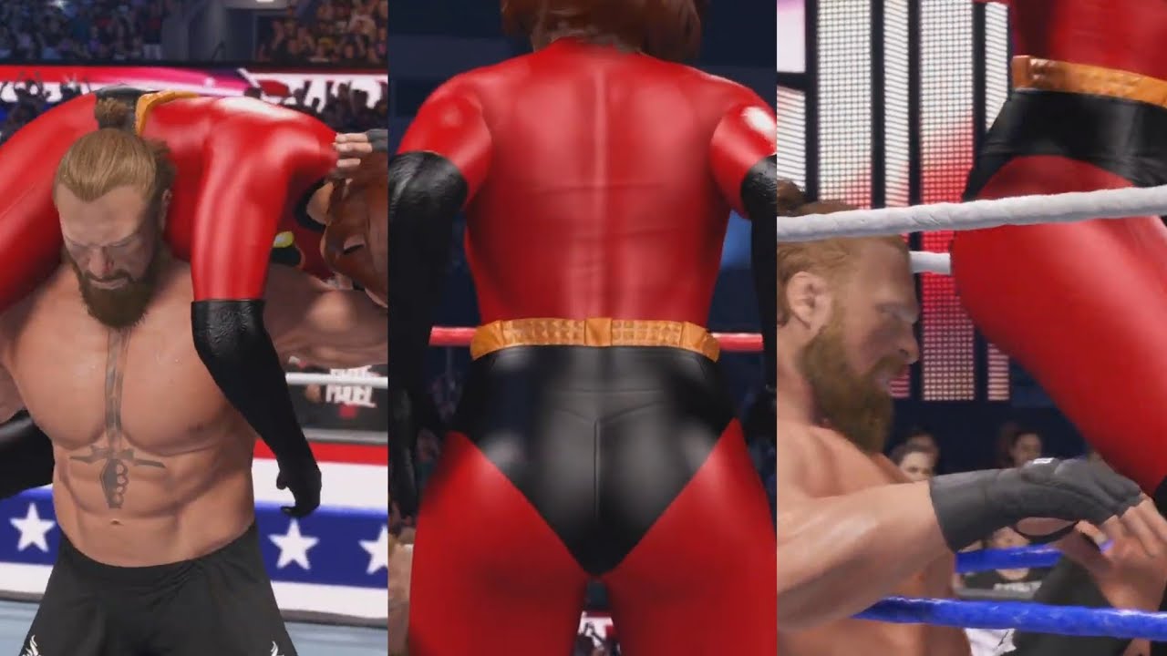 WWE 2K25 #182 stinkface match Elastigirl vs Brock Lesnar 