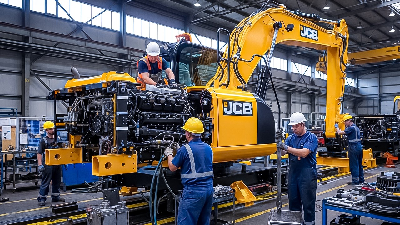 How JCB Excavators Are Made in Mega Factories | Giant Machine Production Process