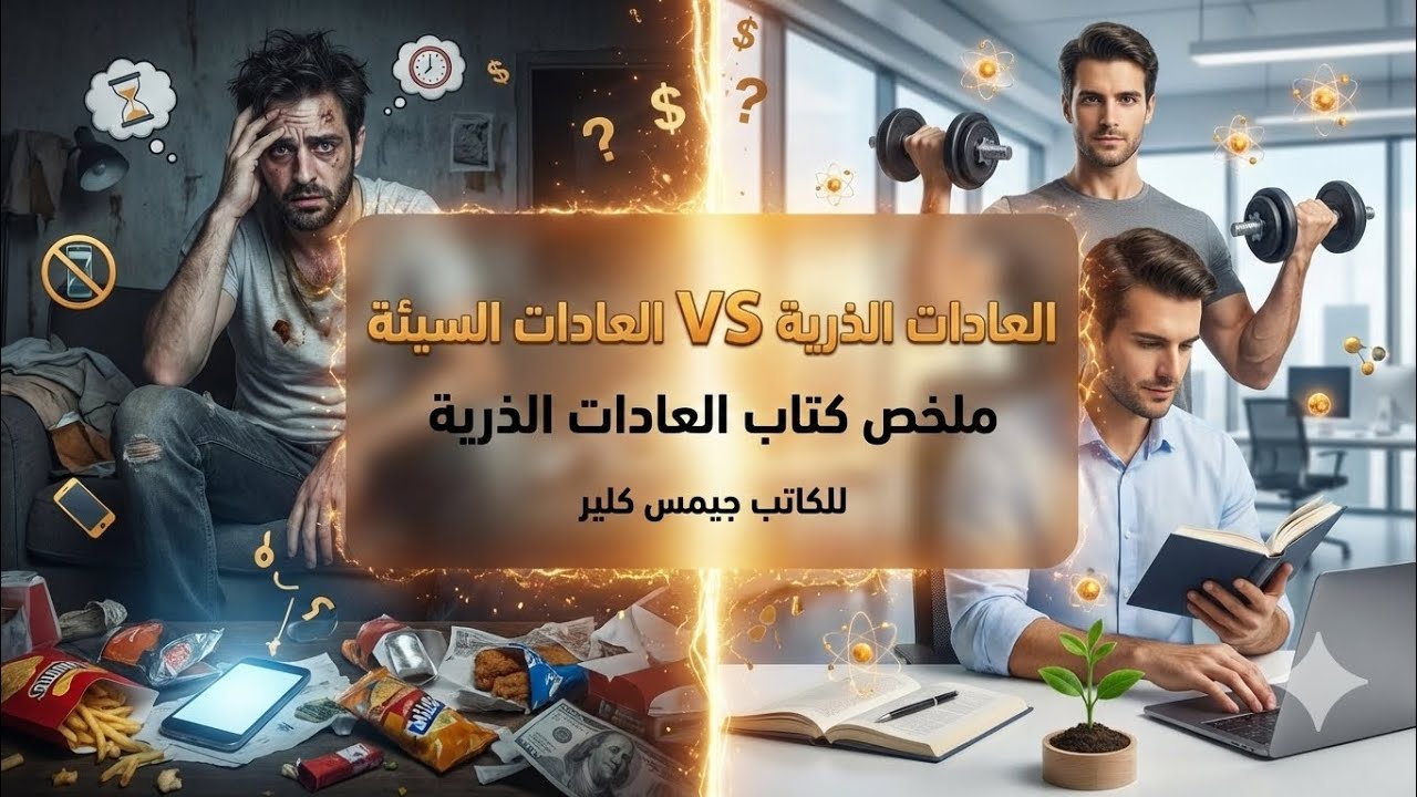 ملخص كتاب العادات الذرية 📚 | السر الذي سيغير حياتك بـ 1% فقط!