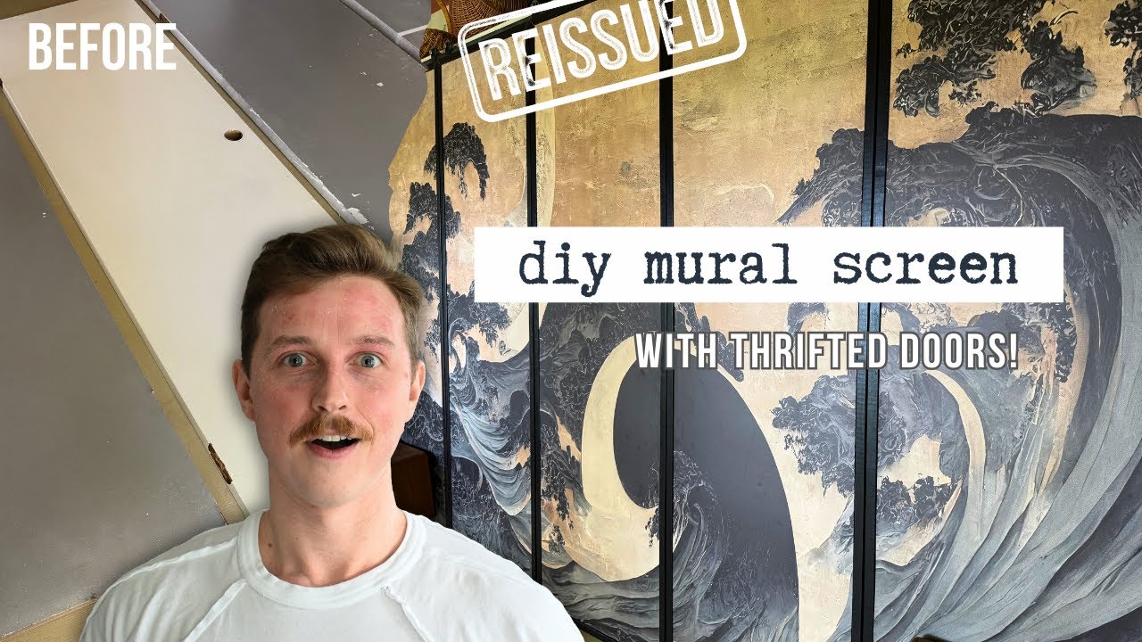 Turning Busted Old Doors into a Bold Wallpaper Mural Screen!