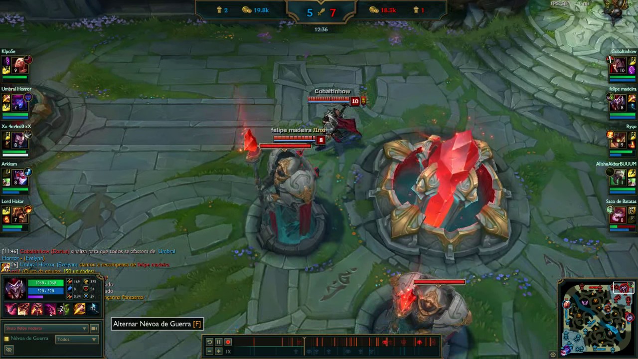 Shaco MD3 (prata 1) Smurf com um AFK no time.