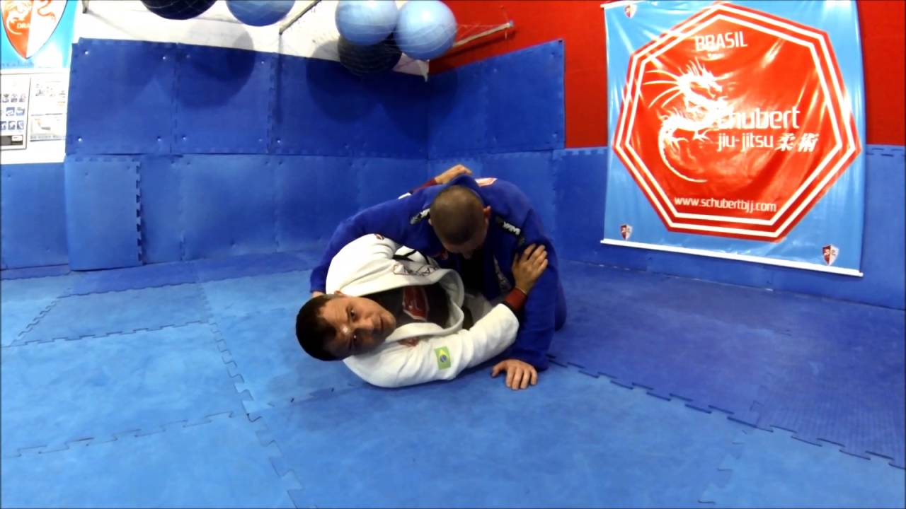 Jiu-Jitsu -meia guarda por baixo raspagem e passagem- www.schubertshop.com