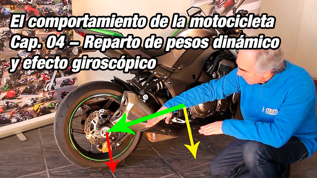 Reparto de pesos dinámico y Efecto giroscópico en una motocicleta (por Carlos Morante)