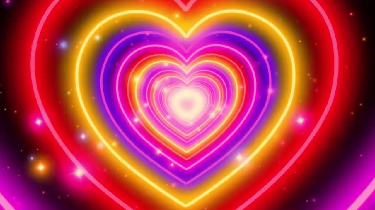 Colourful Love Heart Tunnel - Heart Light Background💗